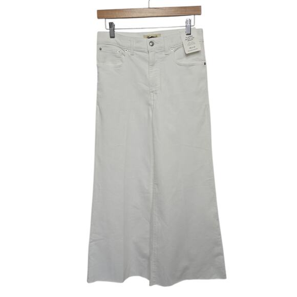 NWT Madewell Flared Wide-Leg Crop Jeans‎ Raw Hem White Size 28 NU005 High Rise - Picture 1 of 11